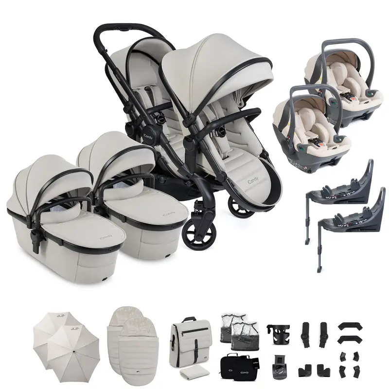 Icandy Peach 8 Twin Complete Bundle With Cocoon 360 In Taupe 1