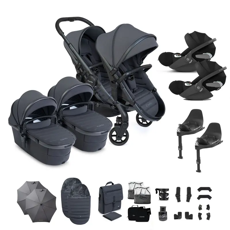Icandy Peach 8 Twin Complete Cybex Travel System In Grey 1