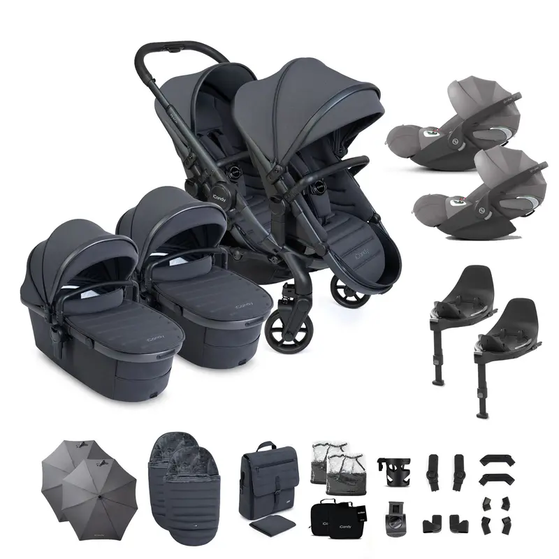 Icandy Peach 8 Twin Complete Cybex Travel System In Grey 2