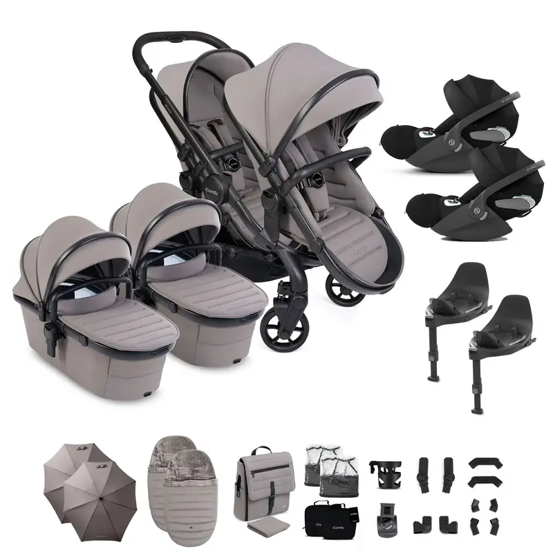 Icandy Peach 8 Twin Complete Cybex Travel System In Porcini 1