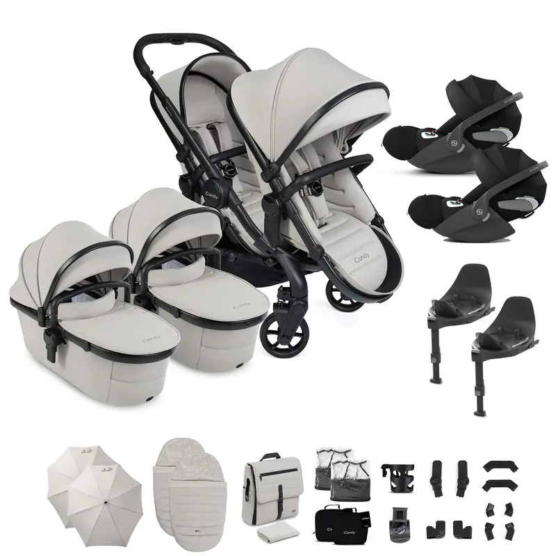 Icandy Peach 8 Twin Complete Cybex Travel System In Taupe 1