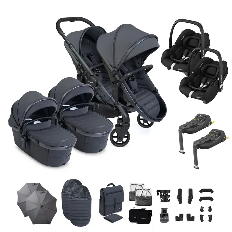 Icandy Peach 8 Twin Complete Maxi-Cosi Travel System In Grey 1