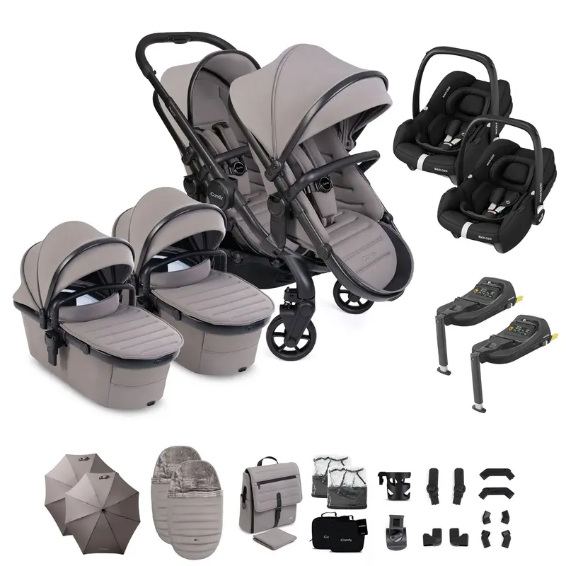 Icandy Peach 8 Twin Complete Maxi-Cosi Travel System In Porcini 1