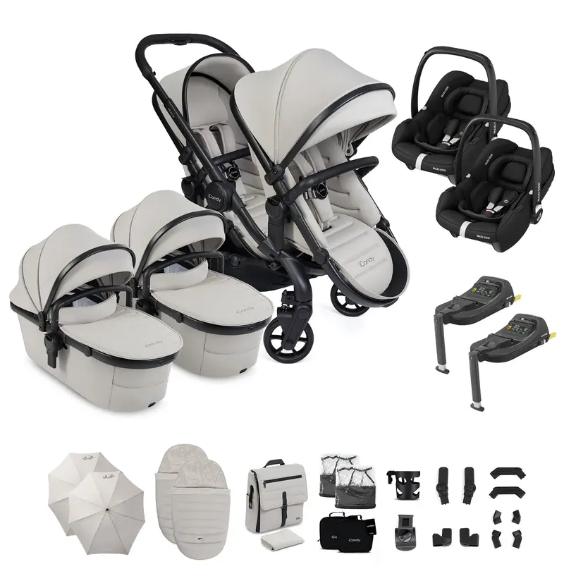 Icandy Peach 8 Twin Complete Maxi-Cosi Travel System In Taupe 1