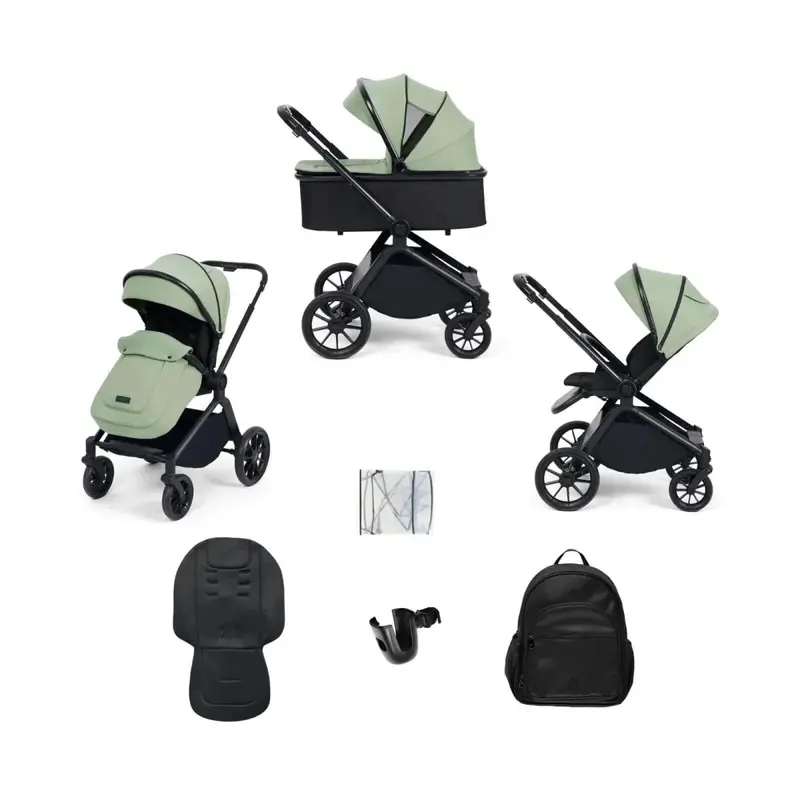 Ickle Bubba Altima Pram 9 Pcs - Sage Green 1