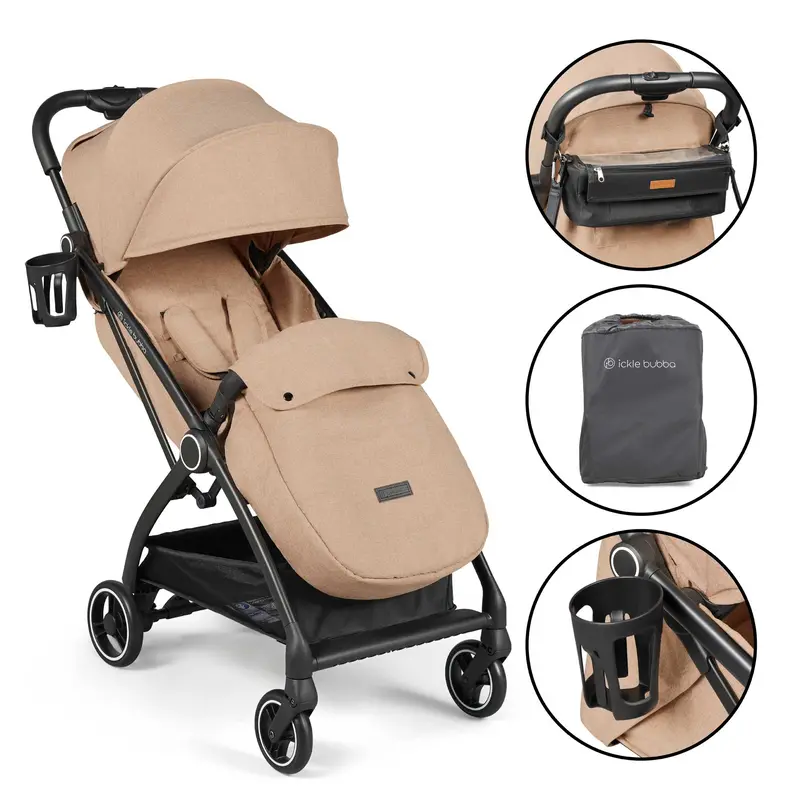 Ickle Bubba Aries Prime Autofold Stroller In Biscuit 1