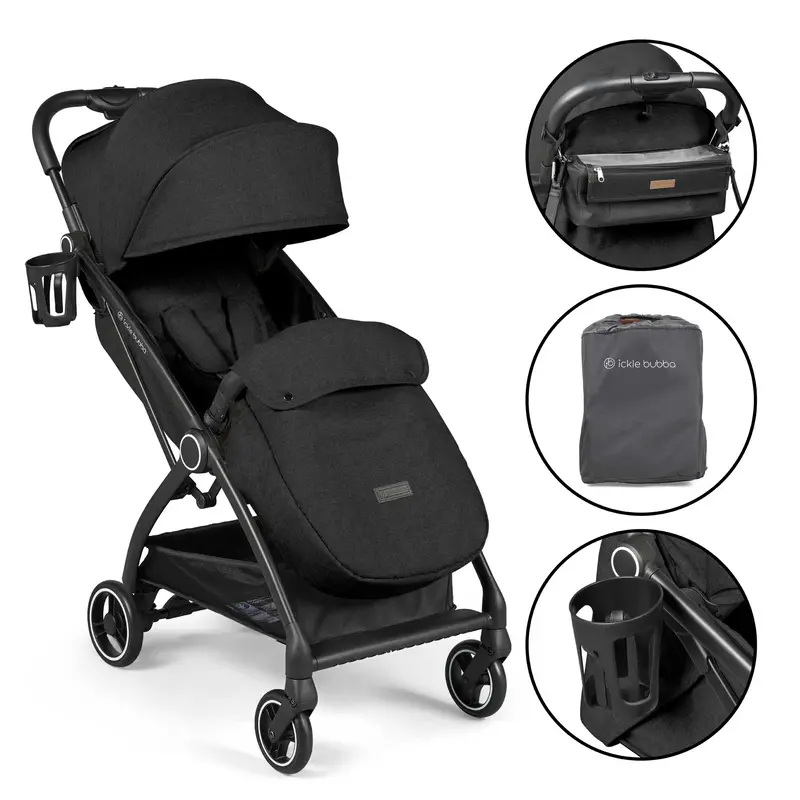 Ickle Bubba Aries Prime Autofold Stroller In Black 1