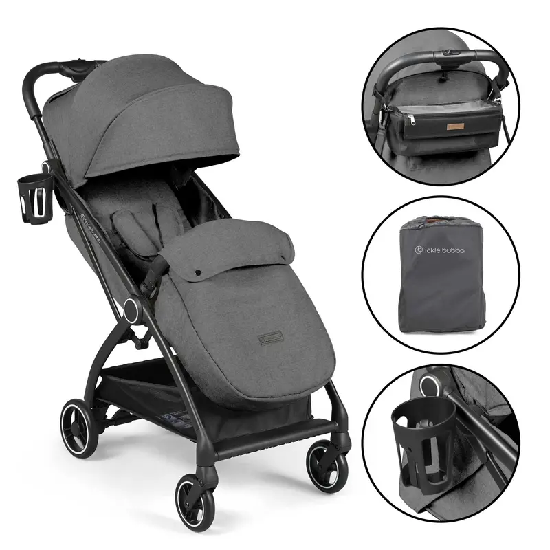 Ickle Bubba Aries Prime Autofold Stroller In Graphite Grey 1