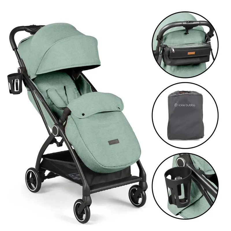 Ickle Bubba Aries Prime Autofold Stroller In Sage Green 1