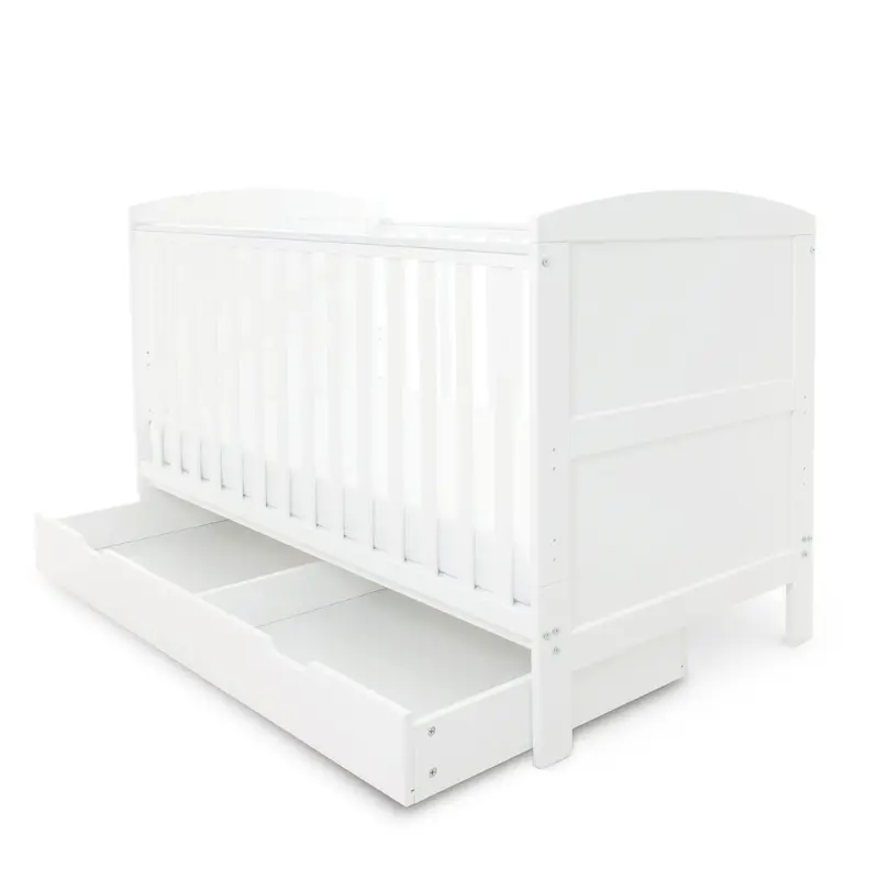Ickle Bubba Coleby Classic 2 Piece Furniture Set With Under Drawer White 3