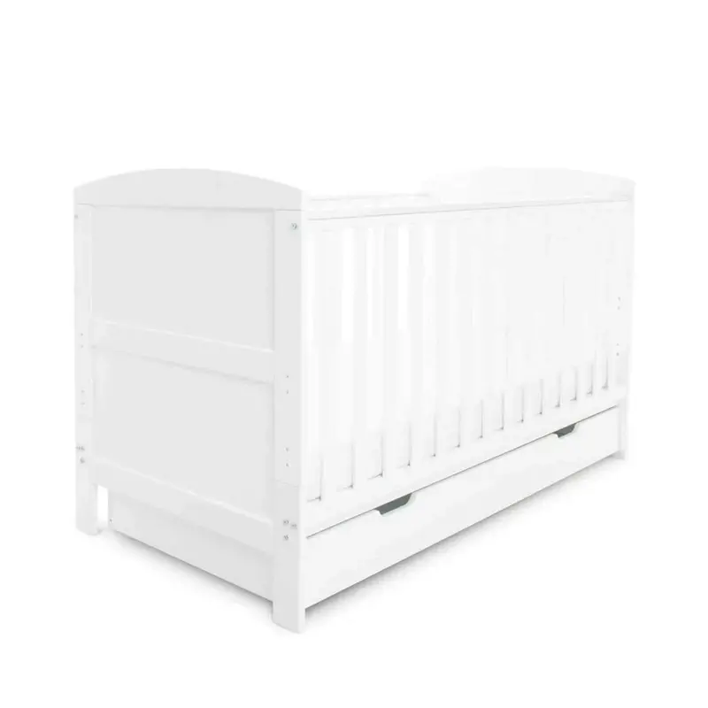 Ickle Bubba Coleby Classic Cot Bed & Under Drawer White - Without Mattress 1