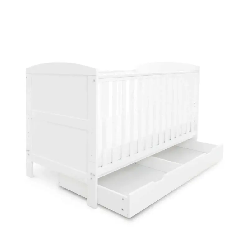 Ickle Bubba Coleby Classic Cot Bed & Under Drawer White - Without Mattress 2