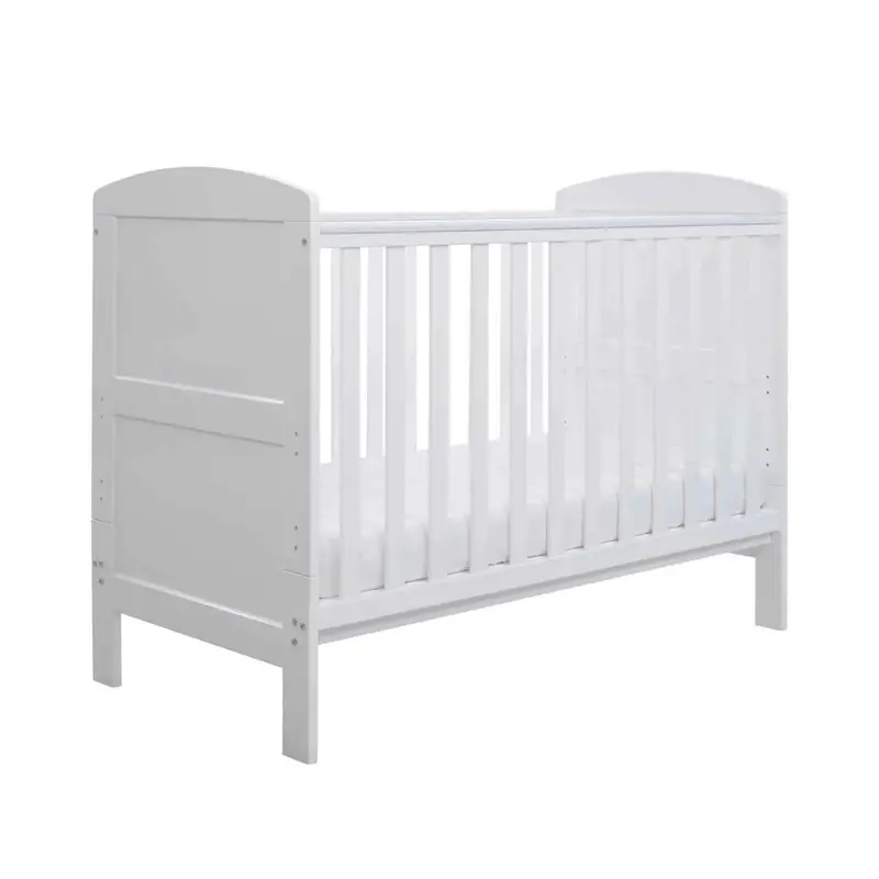 Ickle Bubba Coleby Mini Cot Bed White - Premium Sprung Mattress 1