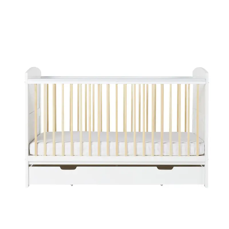 Ickle Bubba Coleby Scandi Classic Cot Bed With Under Drawer Scandi White 2