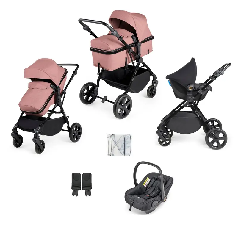 Ickle Bubba Comet 3-In-1 Travel System With Astral Car Seat In Dusty Pink 1