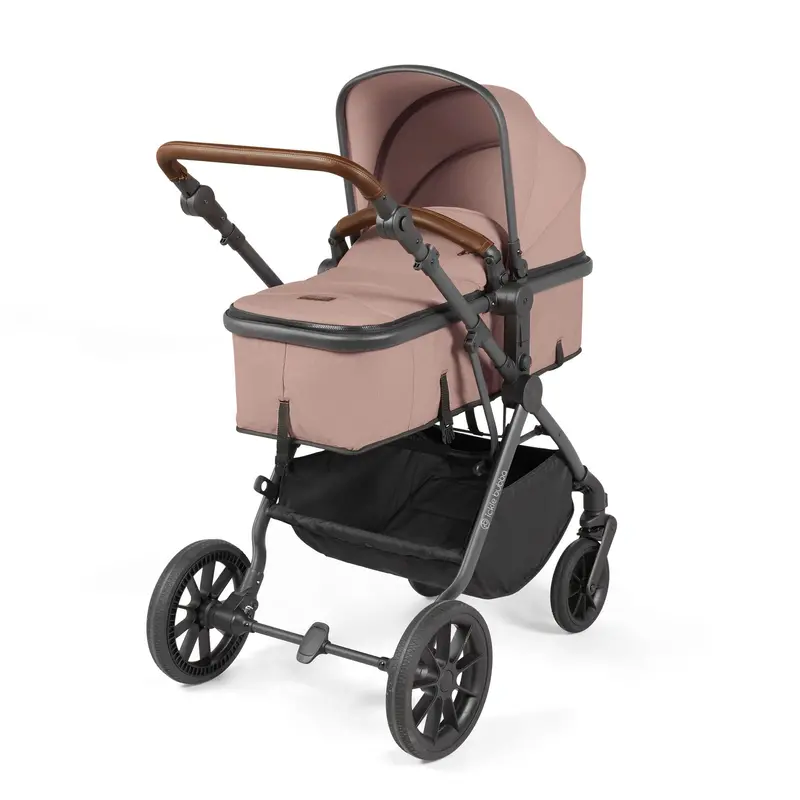 Ickle Bubba Cosmo 9-Piece Travel System With Maxi-Cosi Cabriofix Car Seat & Isofix Base In Gunmetal / Desert / Tan 2