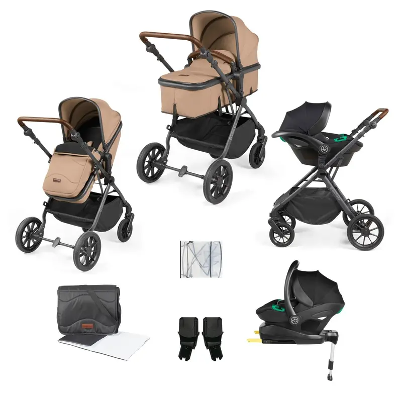Ickle Bubba Cosmo All-In-One I-Size Travel System With Isofix Base In Gun Metal/Desert 1