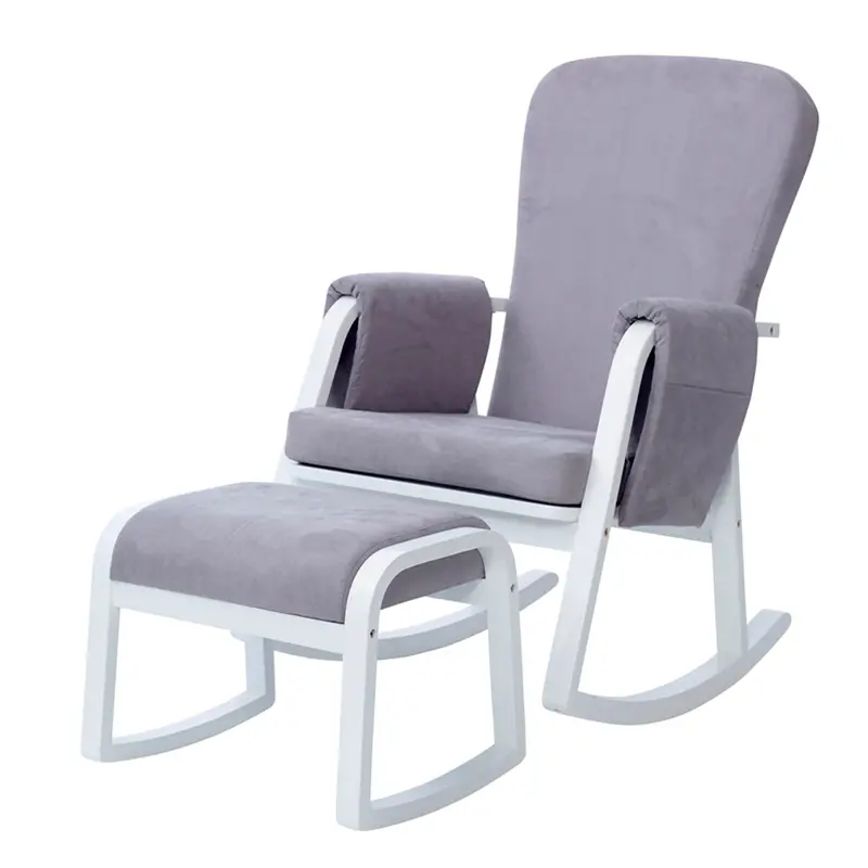 Ickle Bubba Dursley Rocking Chair And Stool Pearl Grey 1