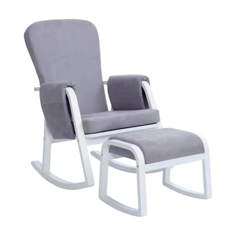 Ickle Bubba Dursley Rocking Chair & Stool - Pearl Grey 1