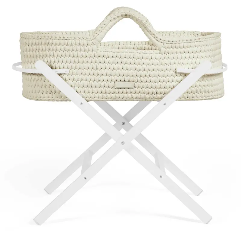 Ickle Bubba Nova Moses Basket & Stand In Cloud/White 1