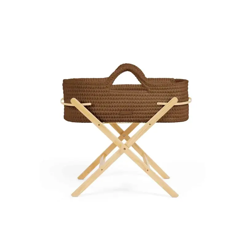 Ickle Bubba Nova Moses Basket & Stand - Mocha & Pine 1