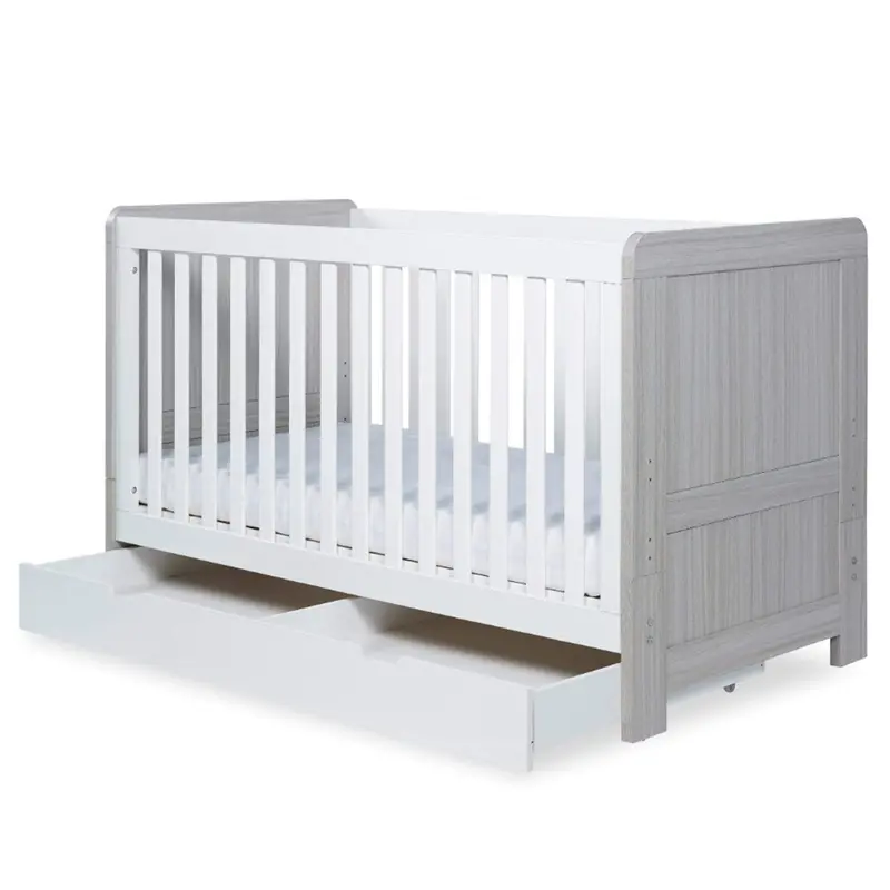 Ickle Bubba Pembrey 2 Piece Furniture Set And Under Drawer Ash Grey & White 3