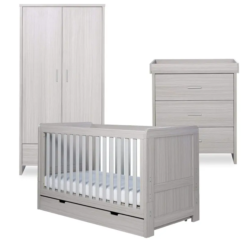 Ickle Bubba Pembrey 3 Piece Furniture Set And Under Drawer Ash Grey 2