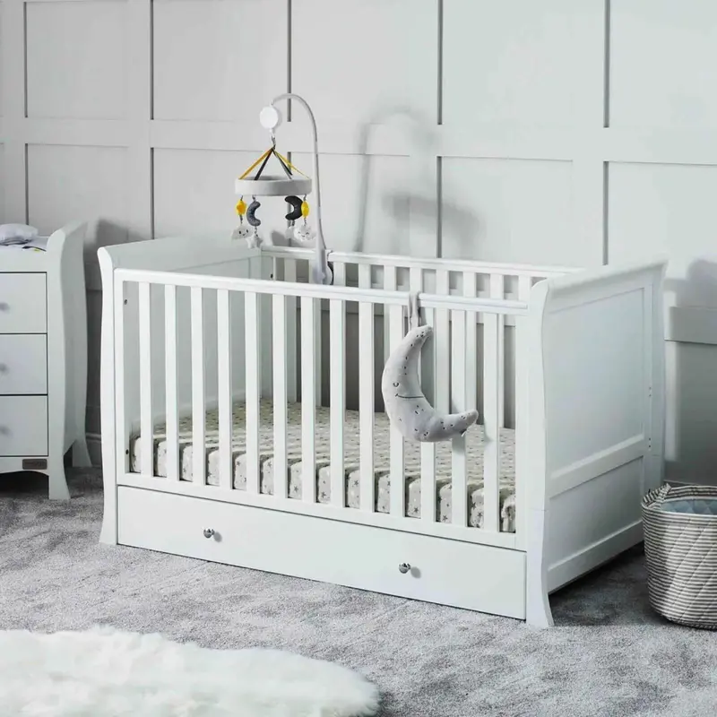 Ickle Bubba Snowdon Classic Cot Bed White - Without Mattress 2