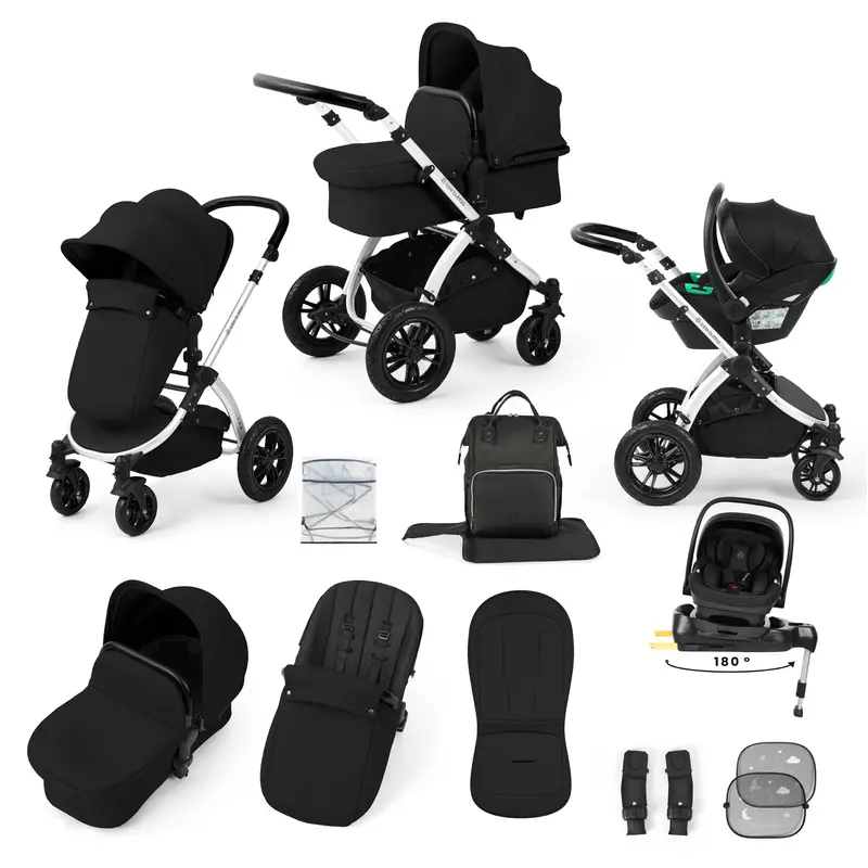 Ickle Bubba Stomp Luxe 12 Piece Travel System With I-Size Nimbus Car Seat & Spin Isofix Base In Midnight 5