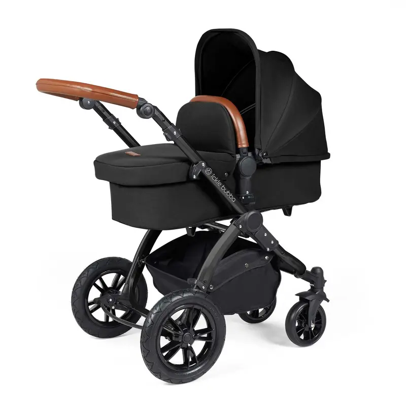 Ickle Bubba Stomp Luxe 2-In-1 Premium Pushchair In Black/Midnight/Tan 1