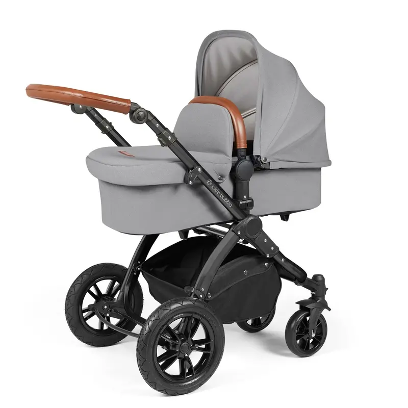 Ickle Bubba Stomp Luxe 2-In-1 Premium Pushchair In Black/Pearl Grey/Tan 1