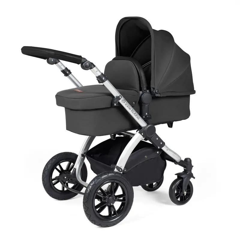 Ickle Bubba Stomp Luxe 2-In-1 Premium Pushchair In Silver/Charcoal Grey/Black 1