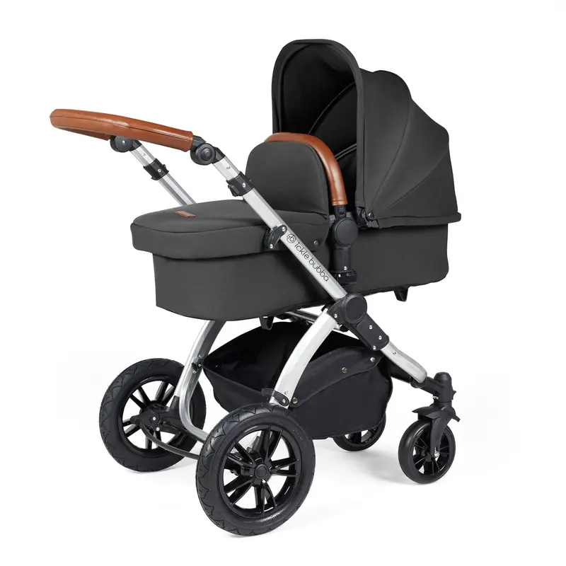 Ickle Bubba Stomp Luxe 2-In-1 Premium Pushchair In Silver/Charcoal Grey/Tan 1