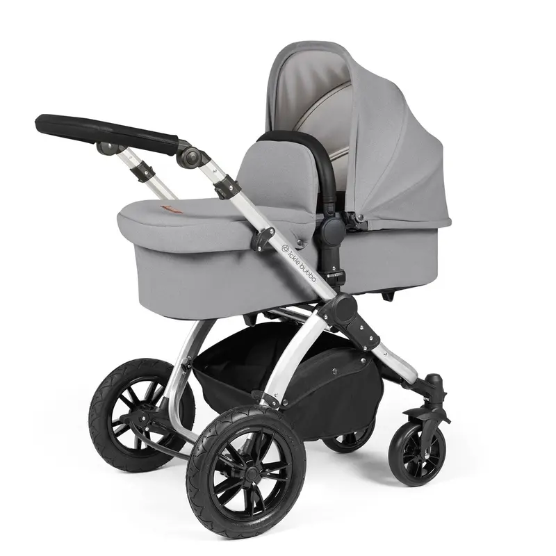 Ickle Bubba Stomp Luxe 2-In-1 Premium Pushchair In Silver/Pearl Grey/Black 1