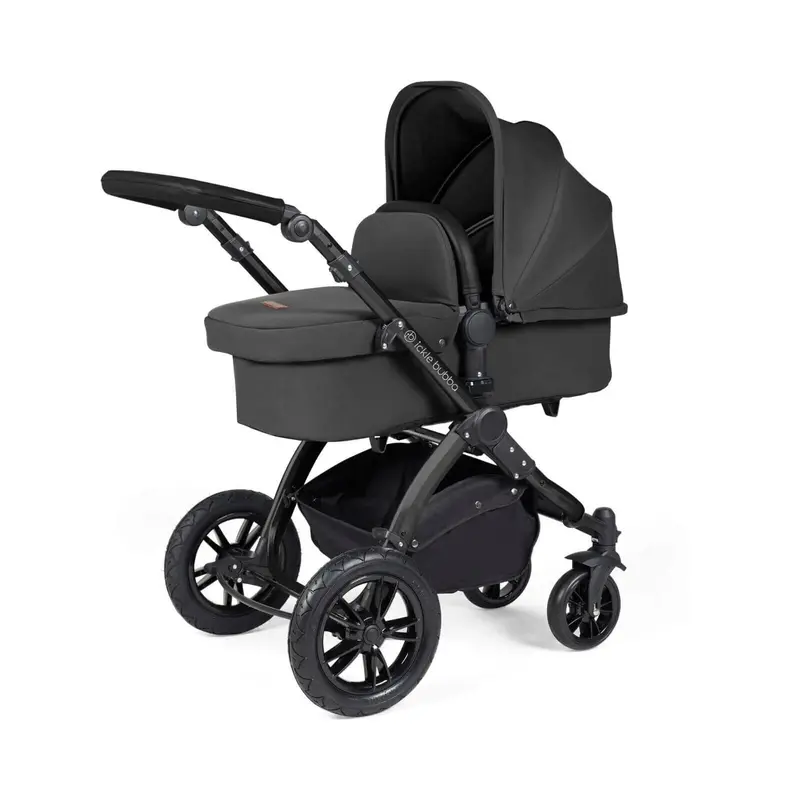 Ickle Bubba Stomp Luxe 2-In-1 Pushchair & Carrycot - Black/Charcoal Grey/Black 2