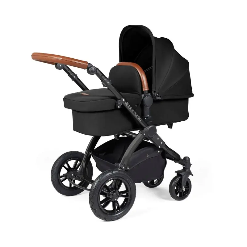 Ickle Bubba Stomp Luxe 2-In-1 Pushchair & Carrycot - Black/Midnight/Tan 2