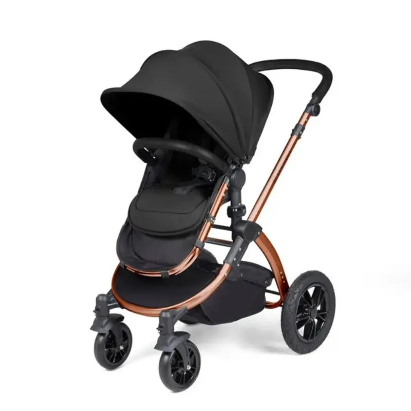Ickle Bubba Stomp Luxe Travel System With I-Size Stratus Car Seat & Isofix Base 12 Pcs - Bronze & Midnight & Black 2