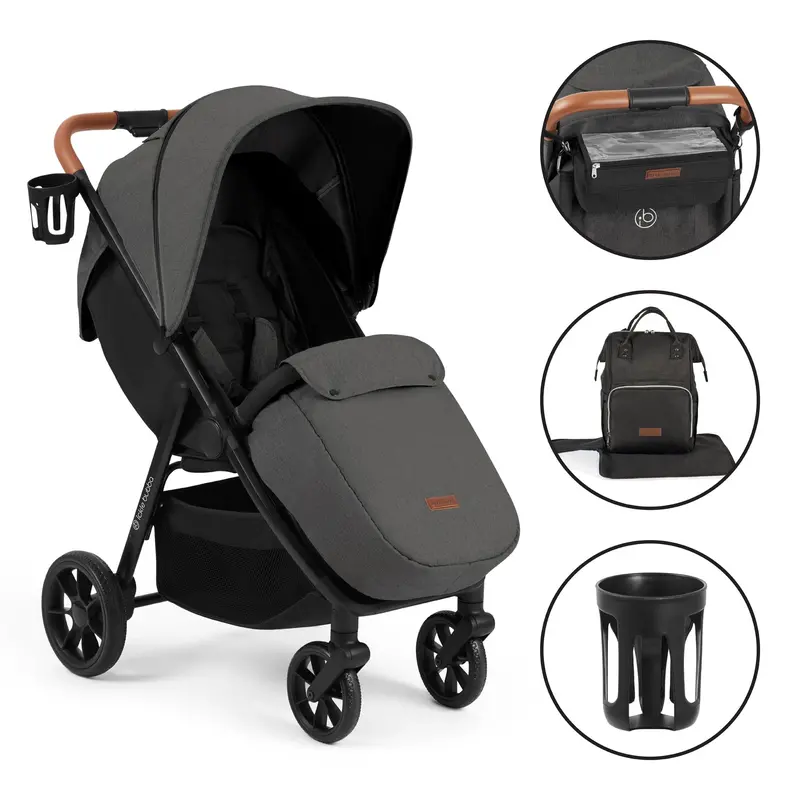 Ickle Bubba Stomp Stride Prime Stroller In Charcoal Grey 1