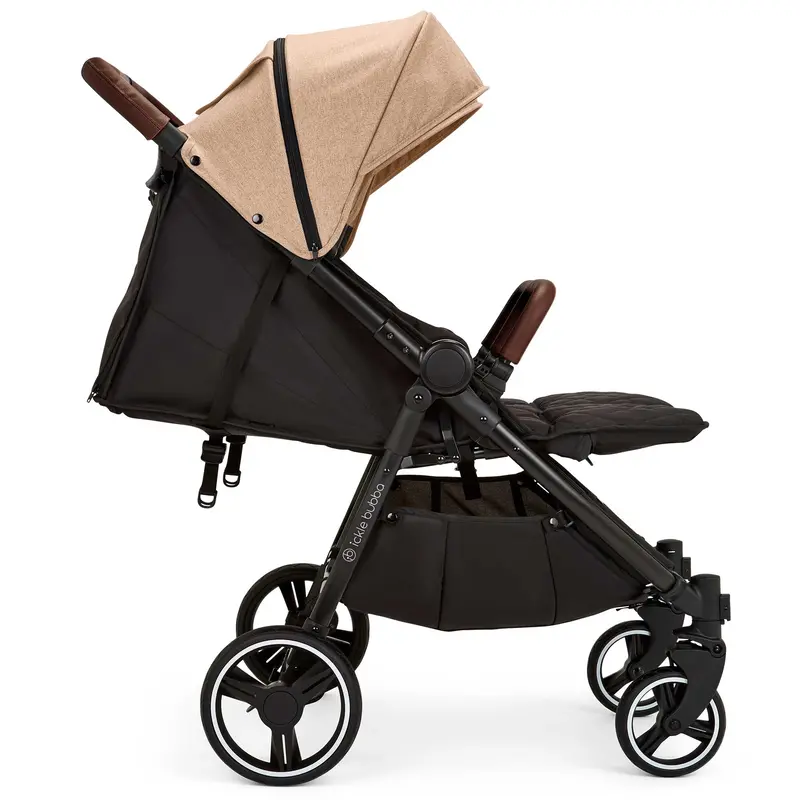 Ickle Bubba Venus Double Stroller In Black/Biscuit/Tan 2