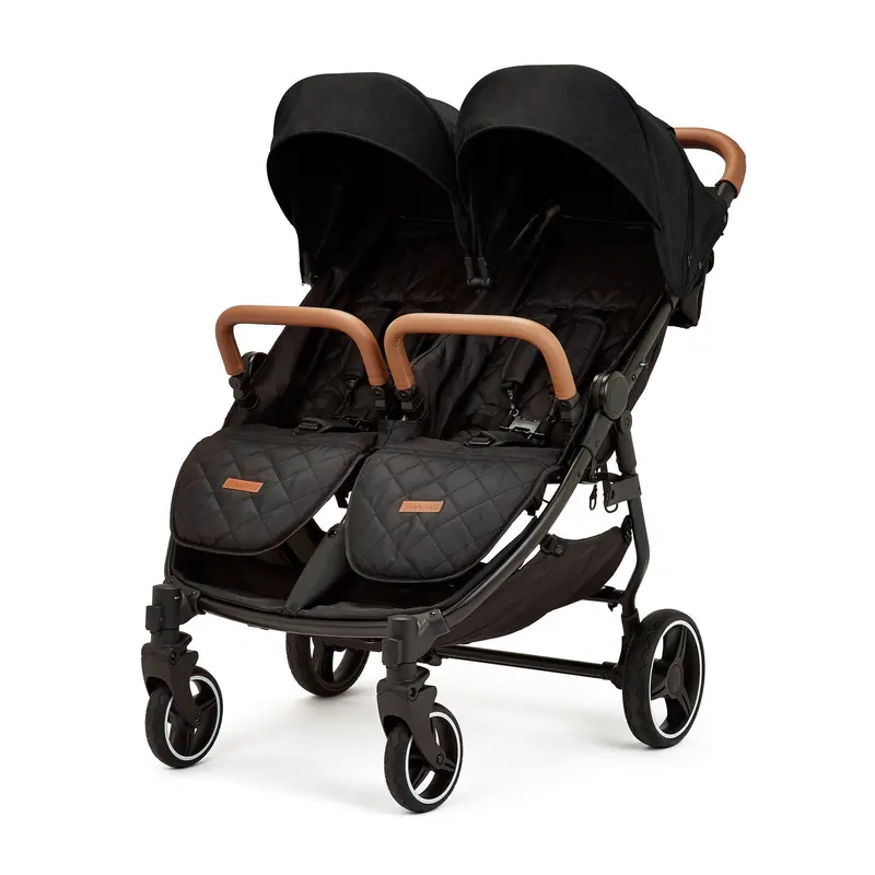 Ickle Bubba Venus Double Stroller In Black/Black/Tan 1