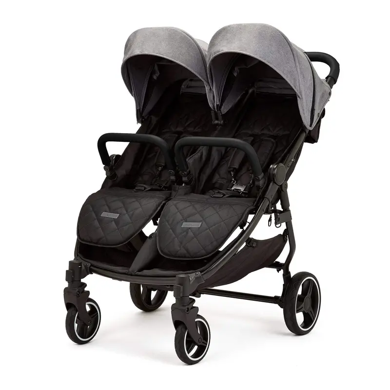 Ickle Bubba Venus Double Stroller In Black/Space Grey/Black 1