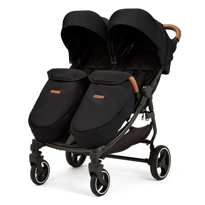 Ickle Bubba Venus Max Double Stroller In Black/Black/Tan 1