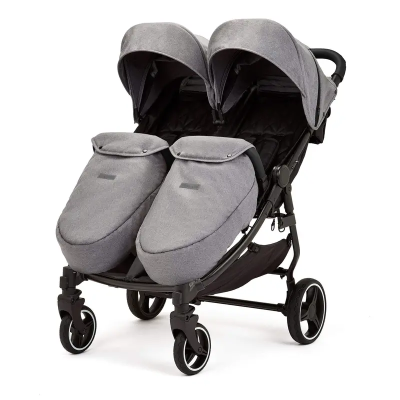 Ickle Bubba Venus Max Double Stroller In Black/Space Grey/Black 1