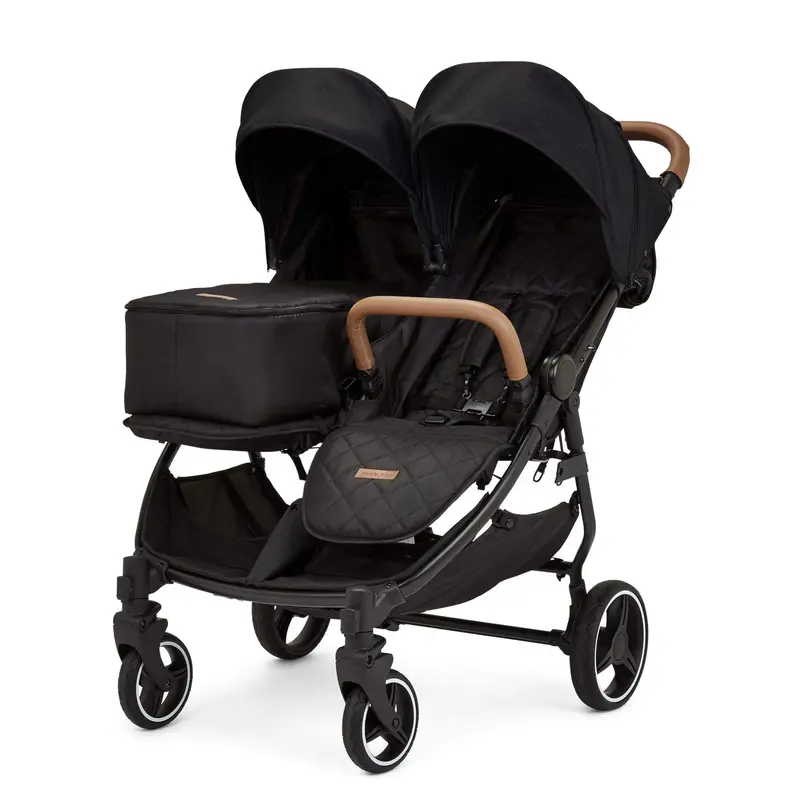 Ickle Bubba Venus Prime Double Stroller In Black/Black/Tan 1