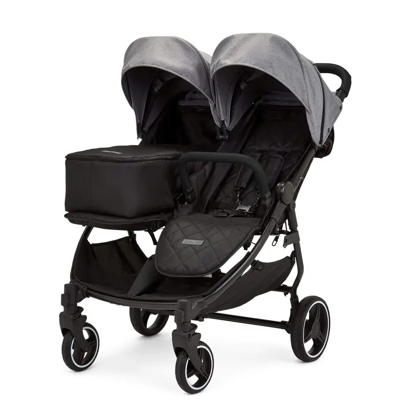 Ickle Bubba Venus Prime Double Stroller In Black/Space Grey/Black 1