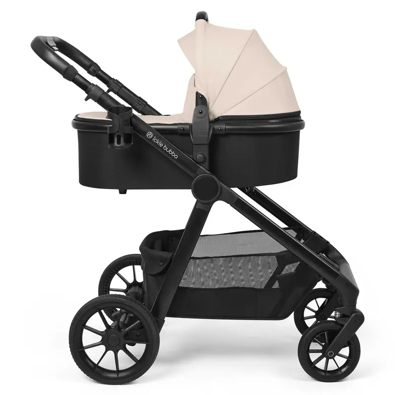 Ickle Bubba Virgo Growing Family 11 Piece Pram In Black/Stone/Black 2