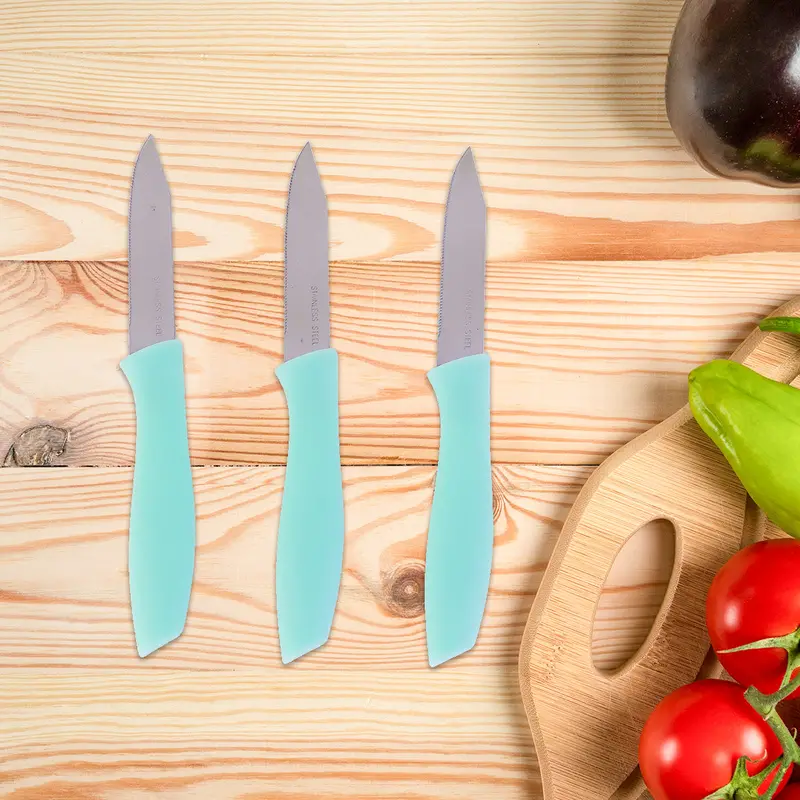 Inkanto, Set De Cuchillos De Cocina, Color Aqua, 3 Pzas 1