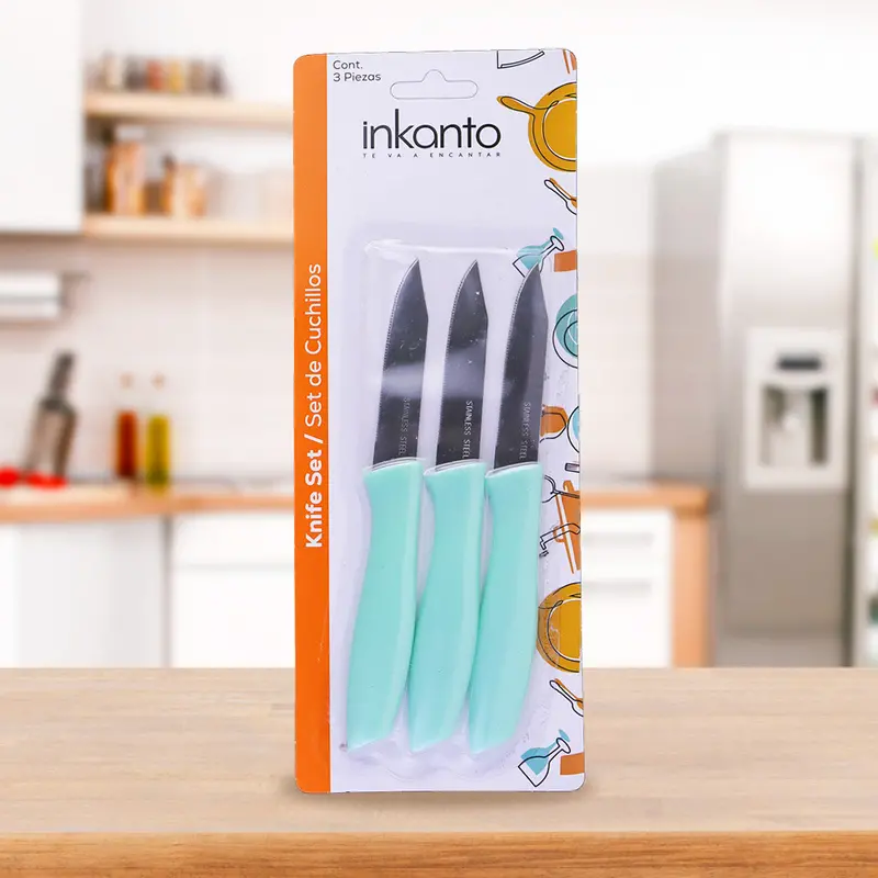 Inkanto, Set De Cuchillos De Cocina, Color Aqua, 3 Pzas 2