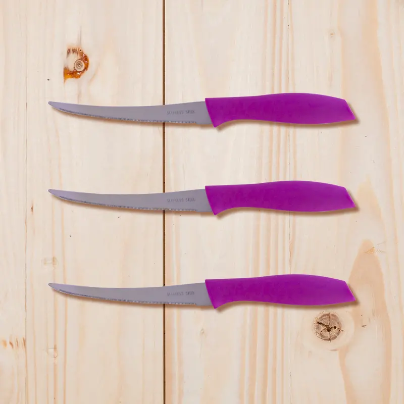 Inkanto, Set De Cuchillos De Cocina, Color Rosa, 3 Pzas 1