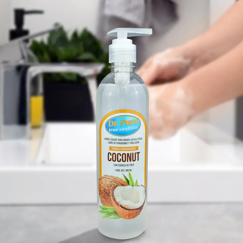 Jabón Líquido Dr. Pure Con Aroma A Coco Para Manos 1